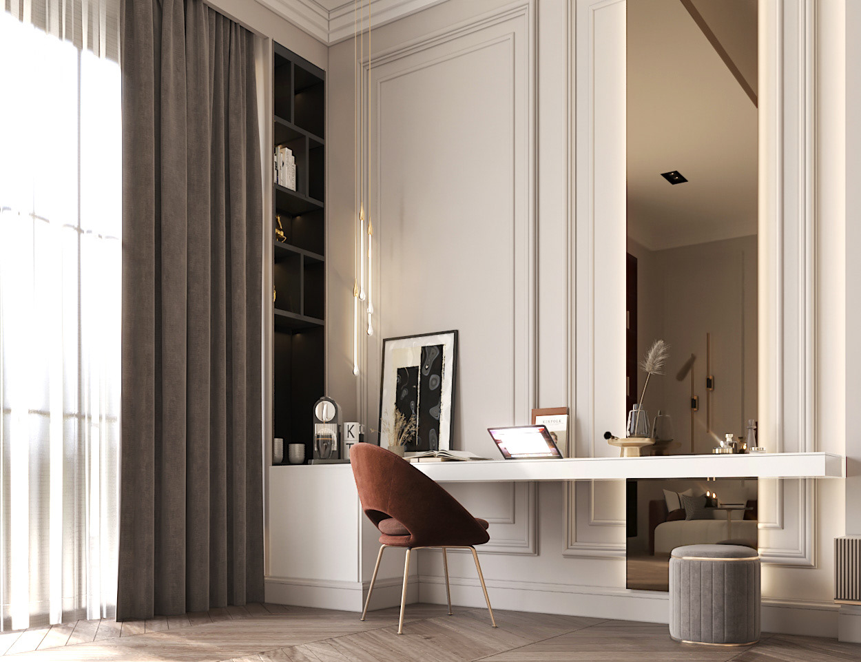 私人别墅主卧室内设计丨沙特阿拉伯麦加-4