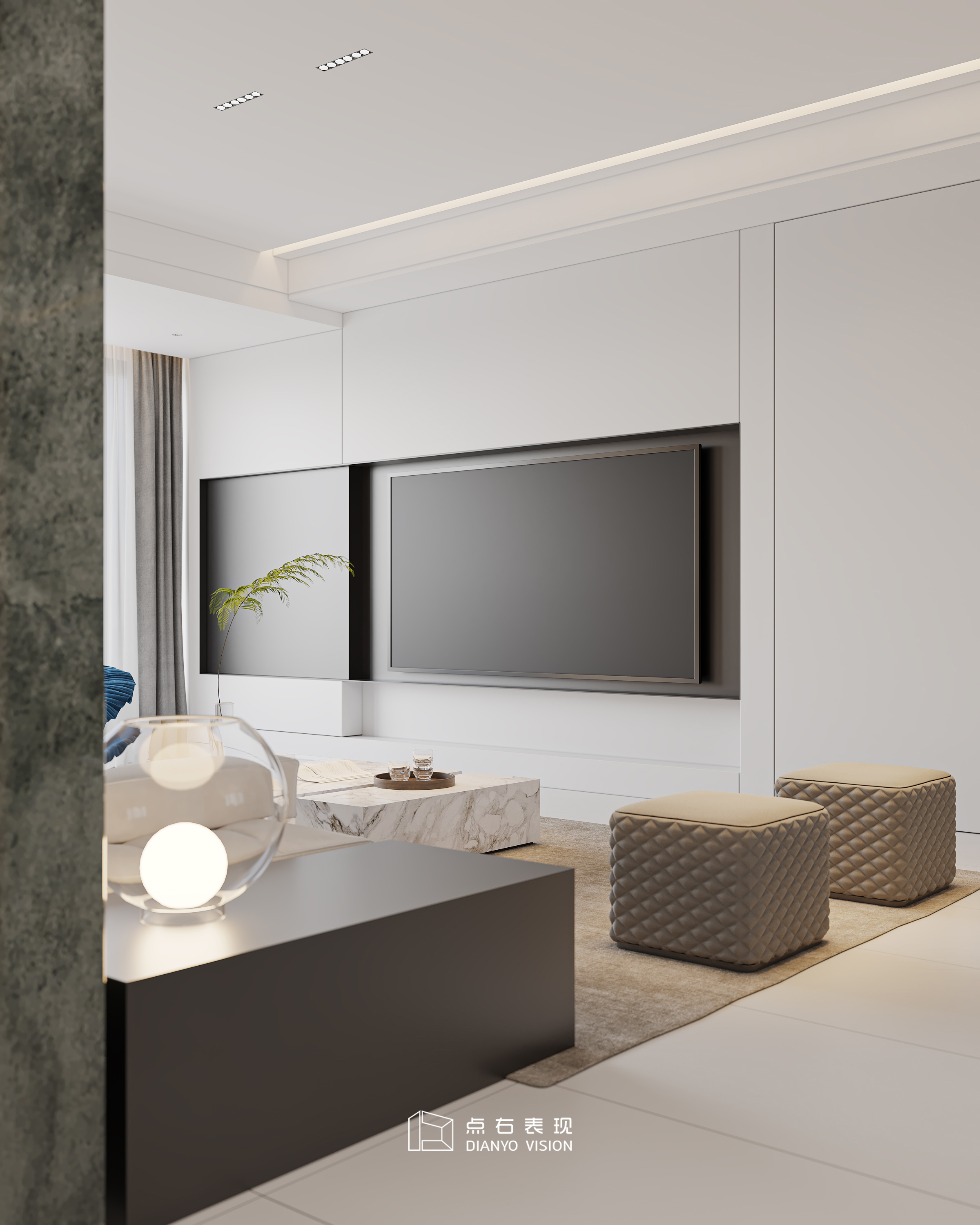 现代原木风格室内设计丨点右效果图表现-8