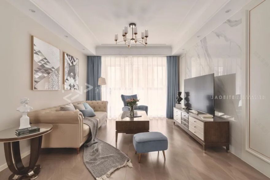 苏州半岛印象 98㎡美式轻奢养老房丨苏州锦华装饰-23