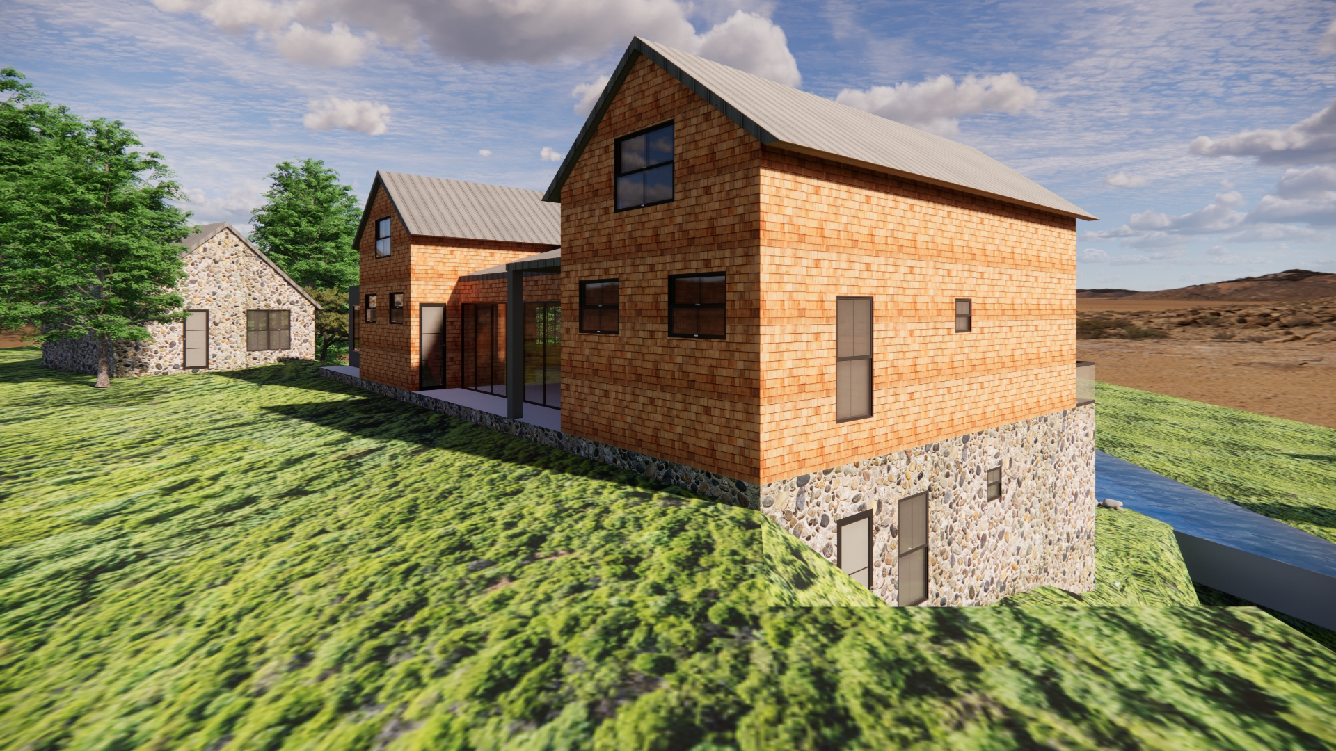 Modern House Elevation in a Hilly Area-9