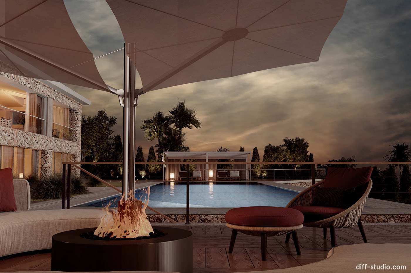 撒丁岛住宅户外花园丨意大利丨Diff-11