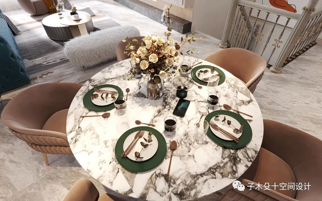 法式轻奢海城别墅丨子木殳十空间设计-21