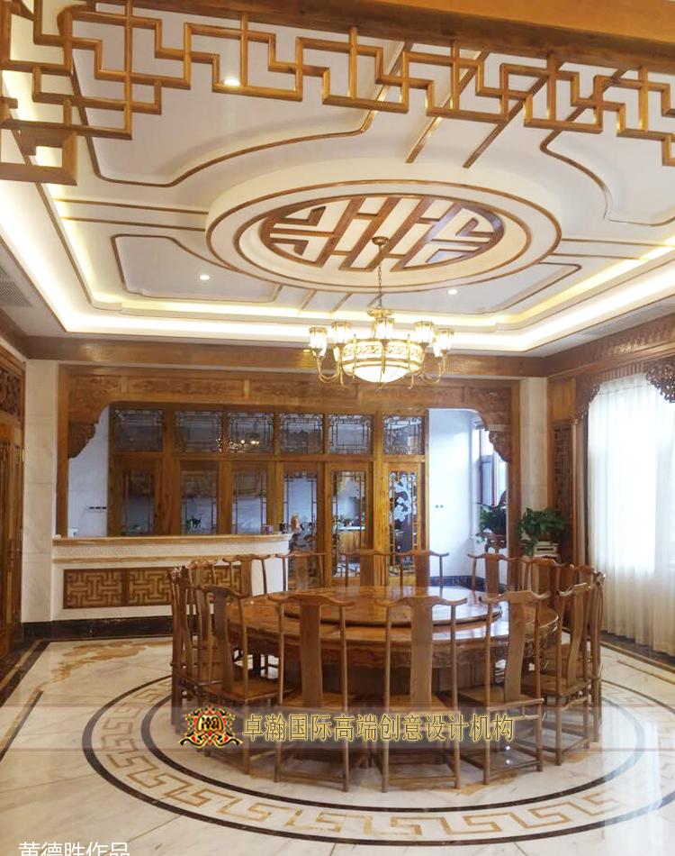 
中式高端会所吊顶设计 -5