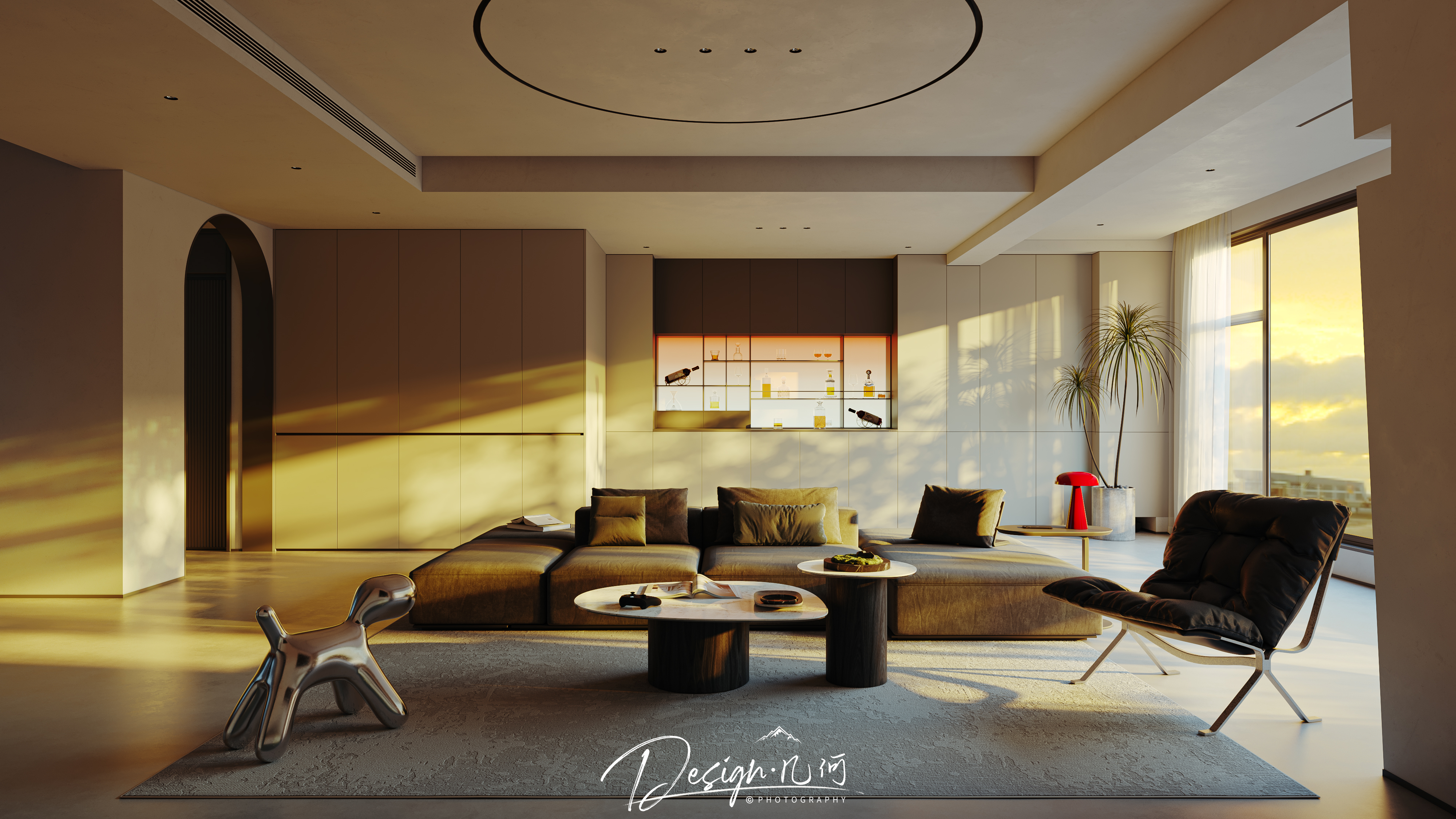 几何空间视觉表现 | 星海国际现代客餐厅（黄昏）-0