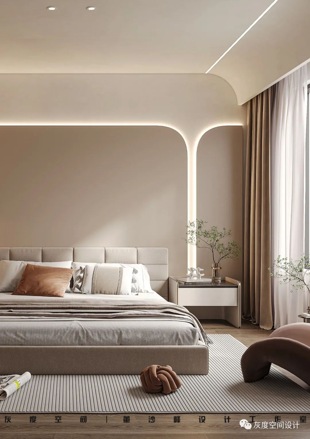 奶油风别墅设计丨灰度空间设计-12