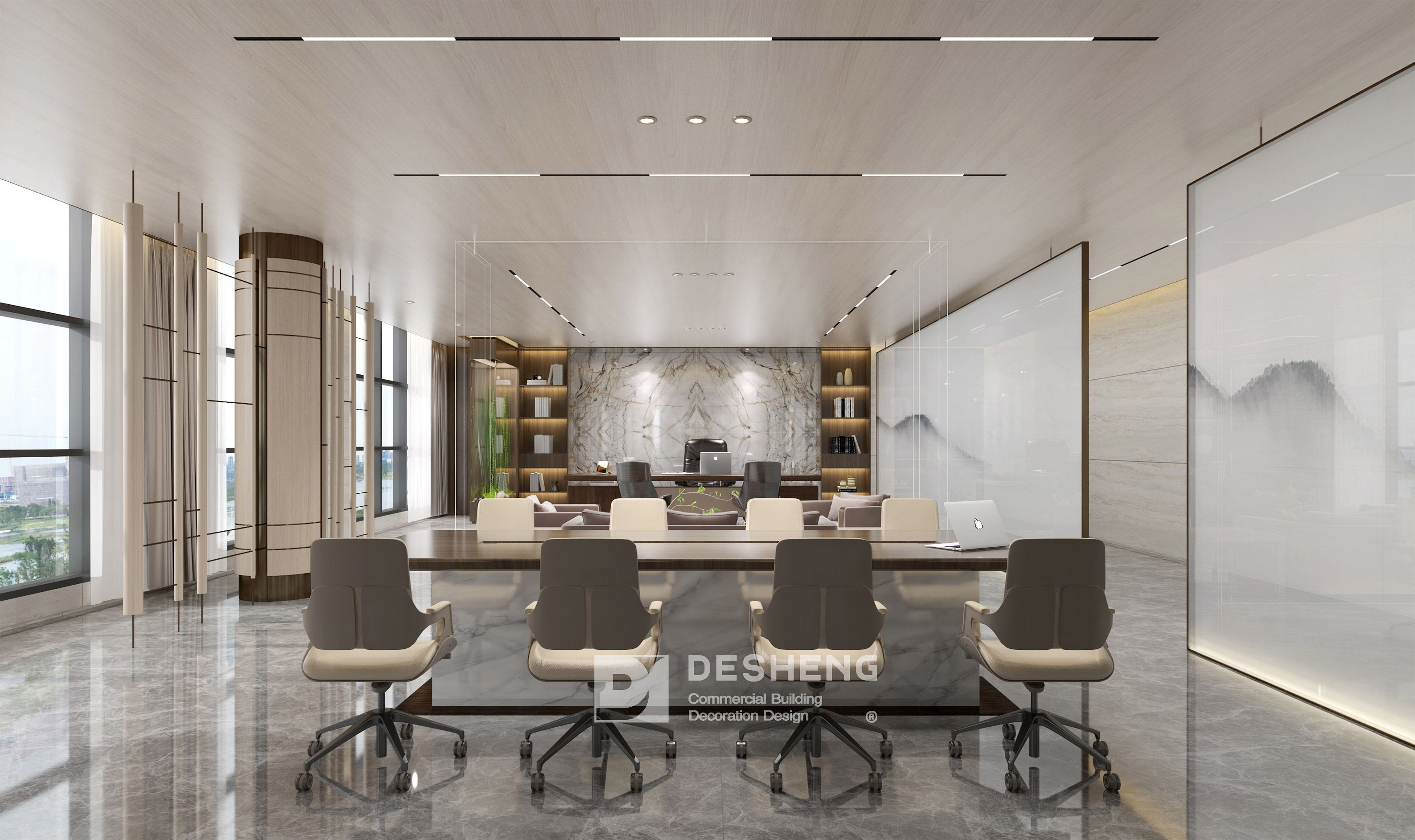 德盛装饰办公室装修案例宝朗实业-56