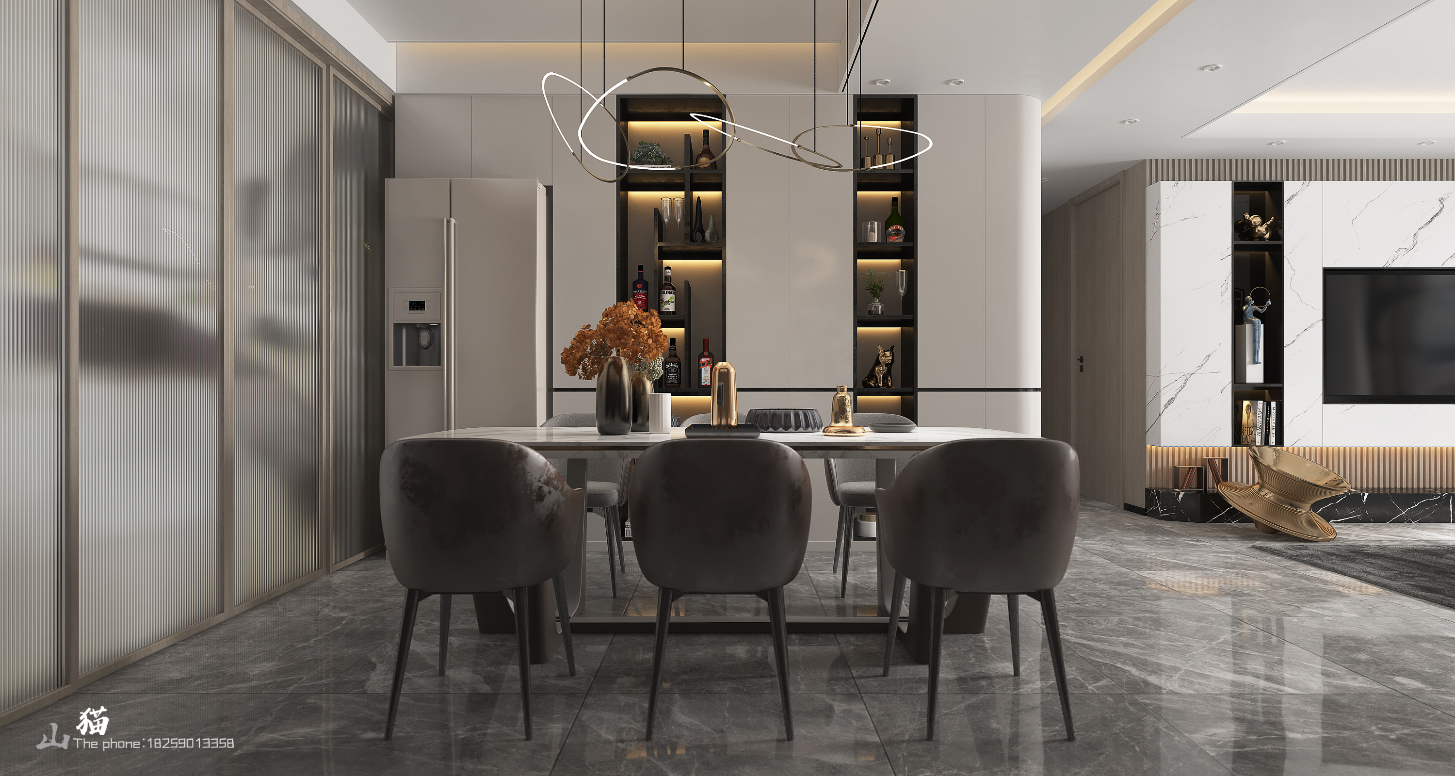 3Dmax18 打造现代居家客餐厅设计-10