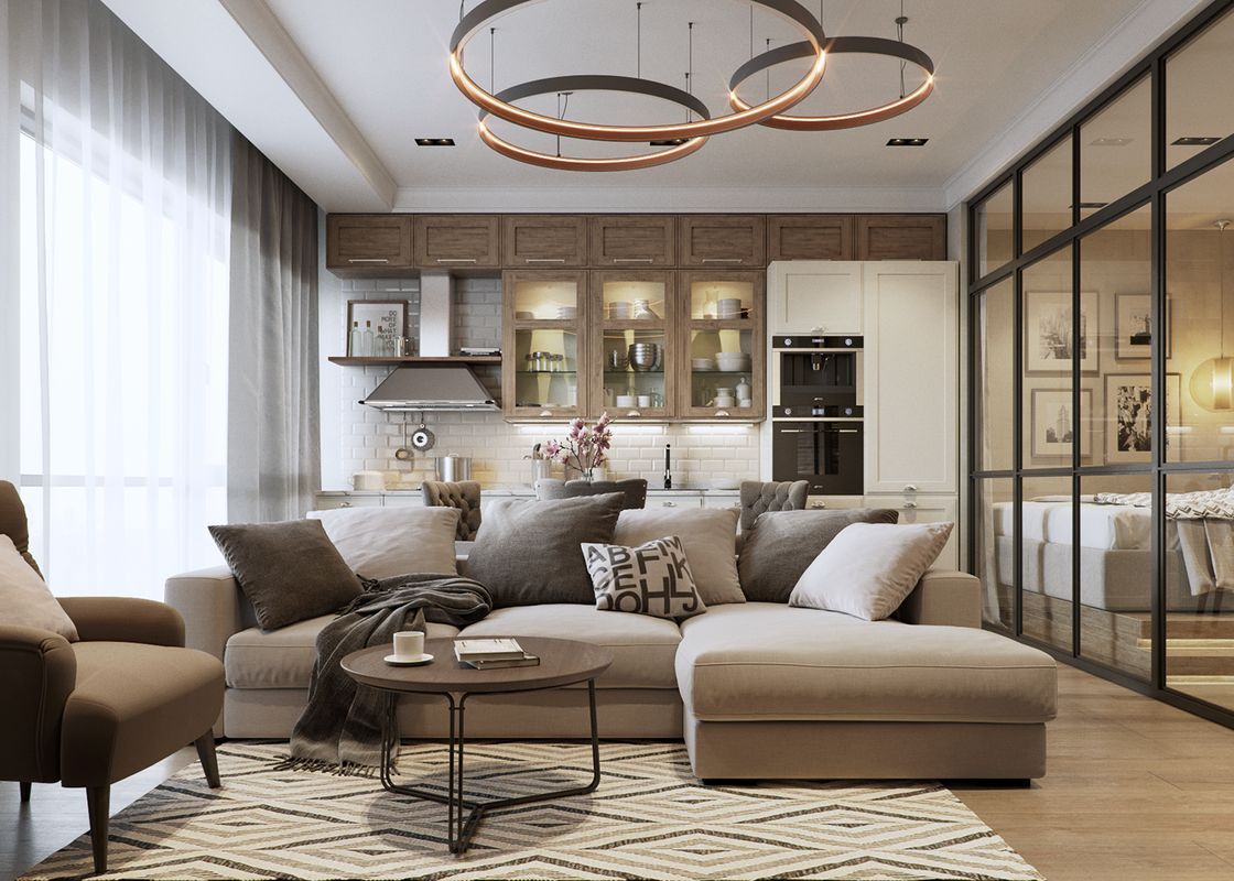 Квартиры студии в современном стиле, 5 проектов - Фото интерьеров-28