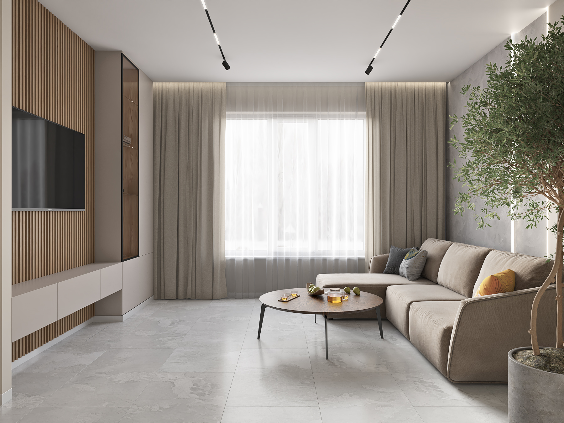 Современный интерьер с элементами эко стиля-6