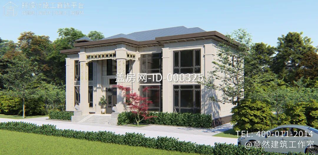 【设计师案例】土建参考造价88万，面宽18.8m×进深14.8m四川巴中二层新中式别墅-30