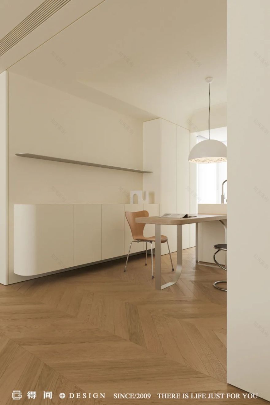 得间设计 | 静谧中自然生长着的奶油极简宅-43