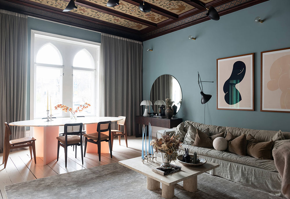 斯德哥尔摩 19 世纪哥特风格公寓，惊艳的彩绘天花板-5