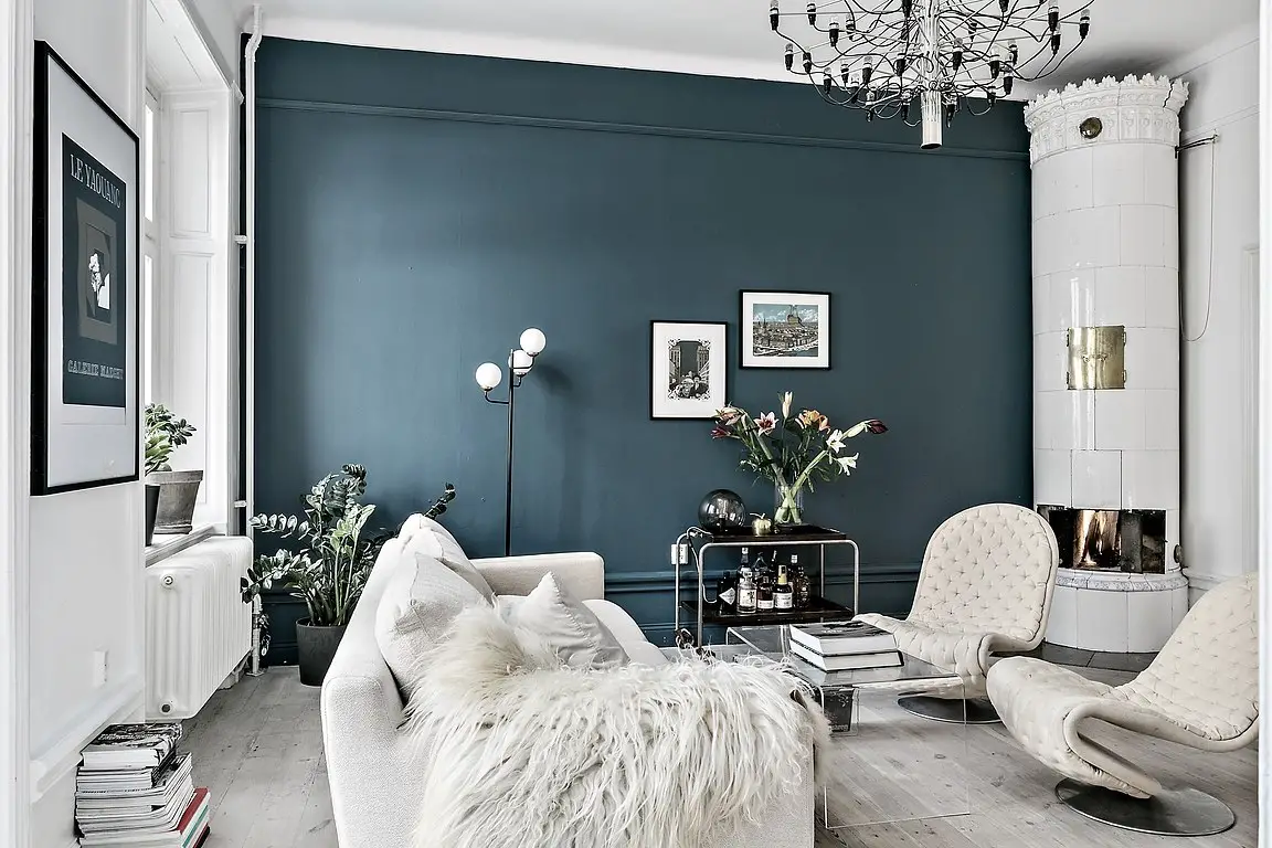 色彩墙的魔法，99 平米瑞典公寓新生-1