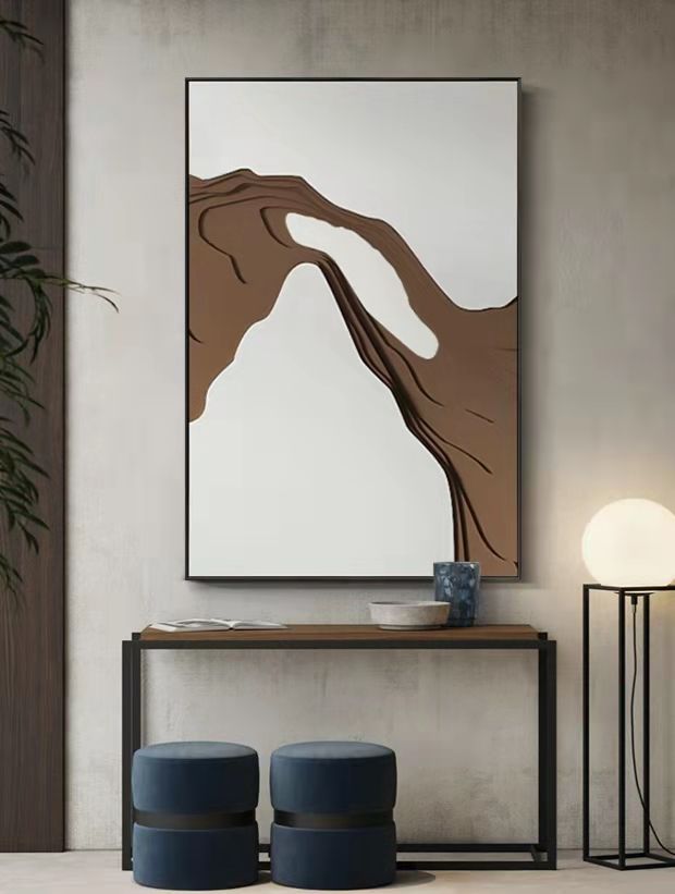 实物装置画抽象客厅玄关山峦装饰画-7
