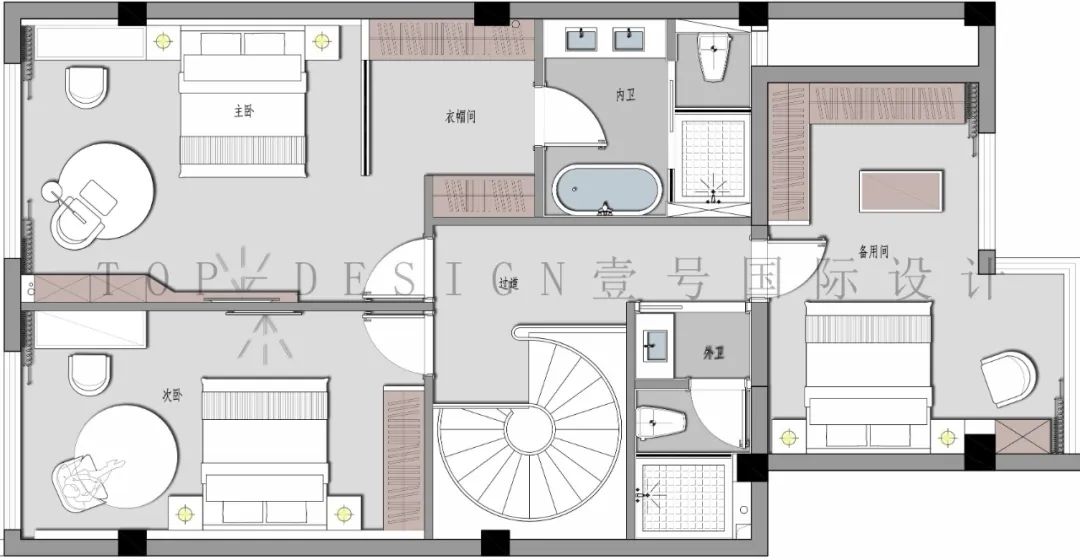 香山麓院现代轻奢别墅设计丨壹号国际设计-70