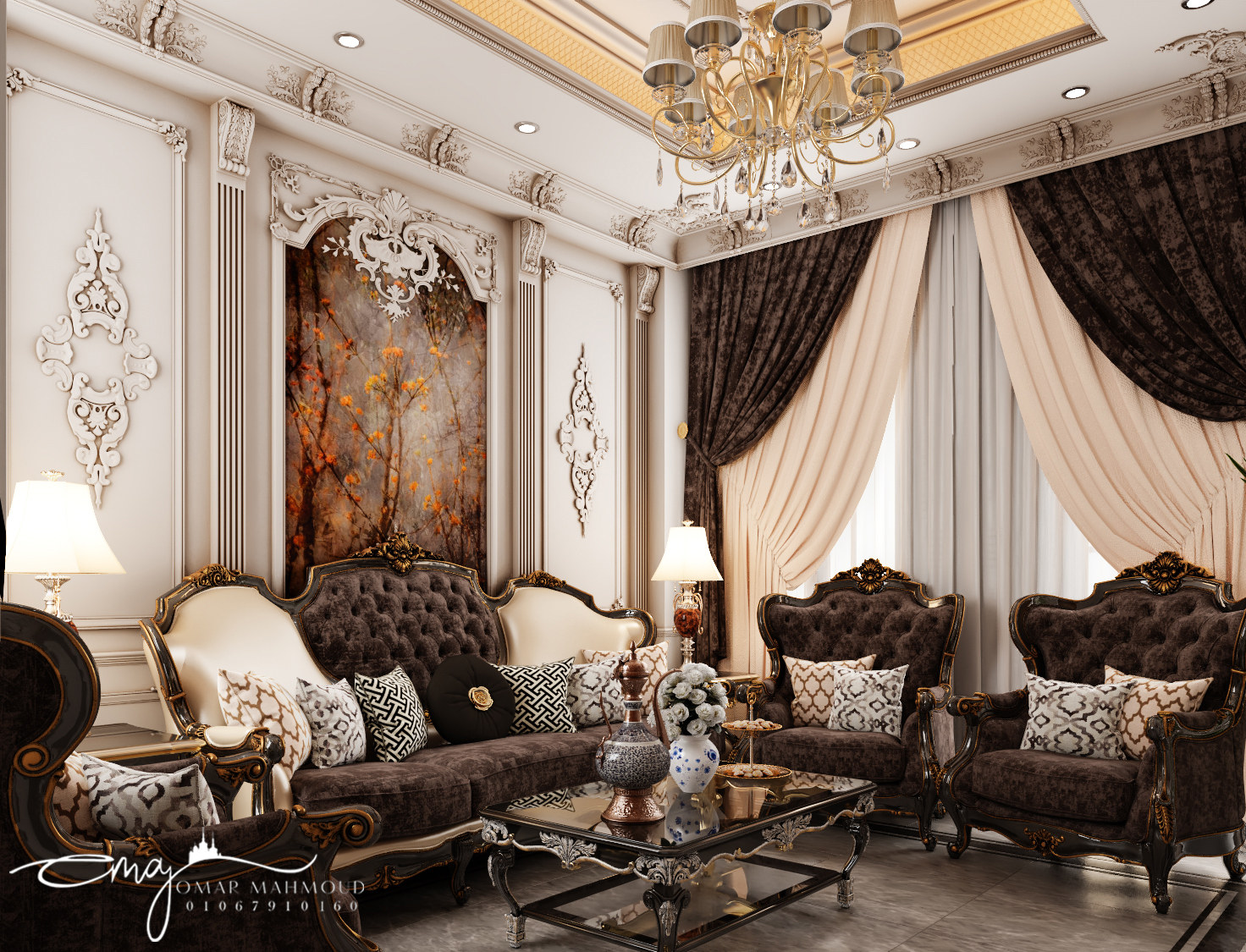 new classic interior design house 120m-13