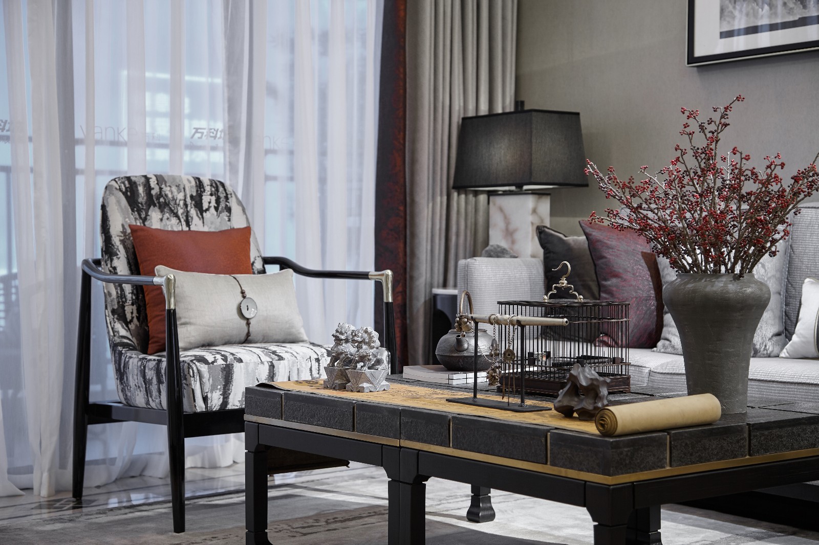 金秋软装:古镇万科城笔墨写意东方秋韵-21