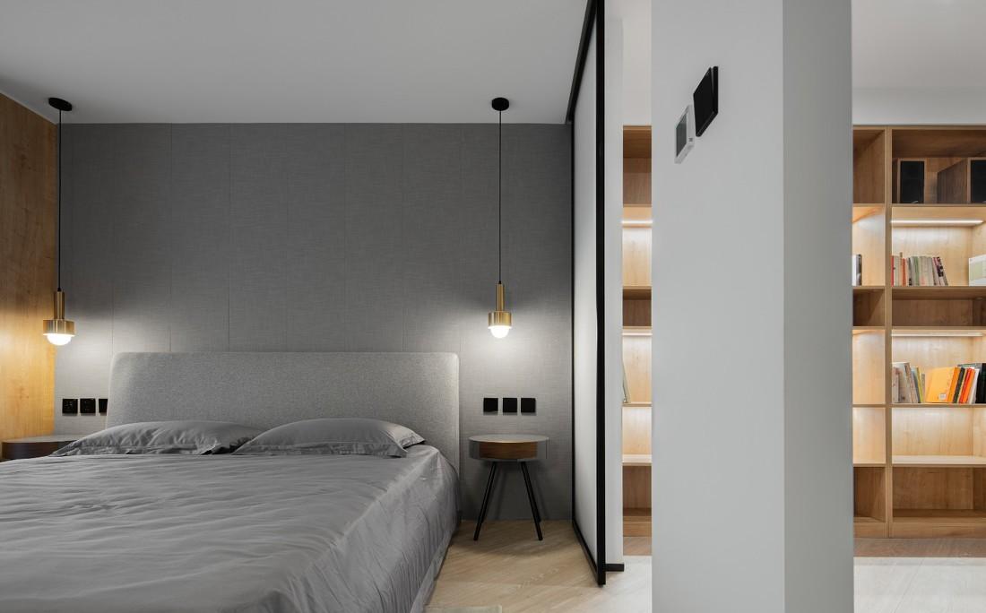 简约黑白灰,138㎡单身男士的现代家居设计-15