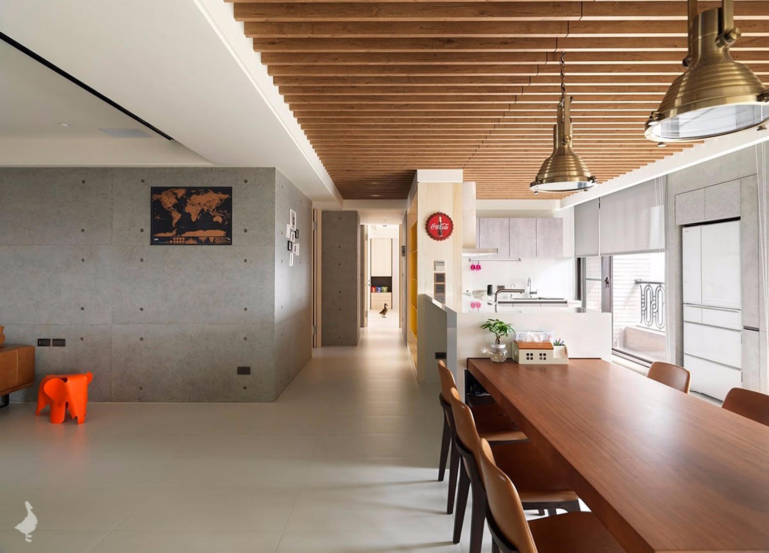 引舵·冠宇瑞空间设计 | 现代轻工业风水泥砖墙艺术涂鸦-5