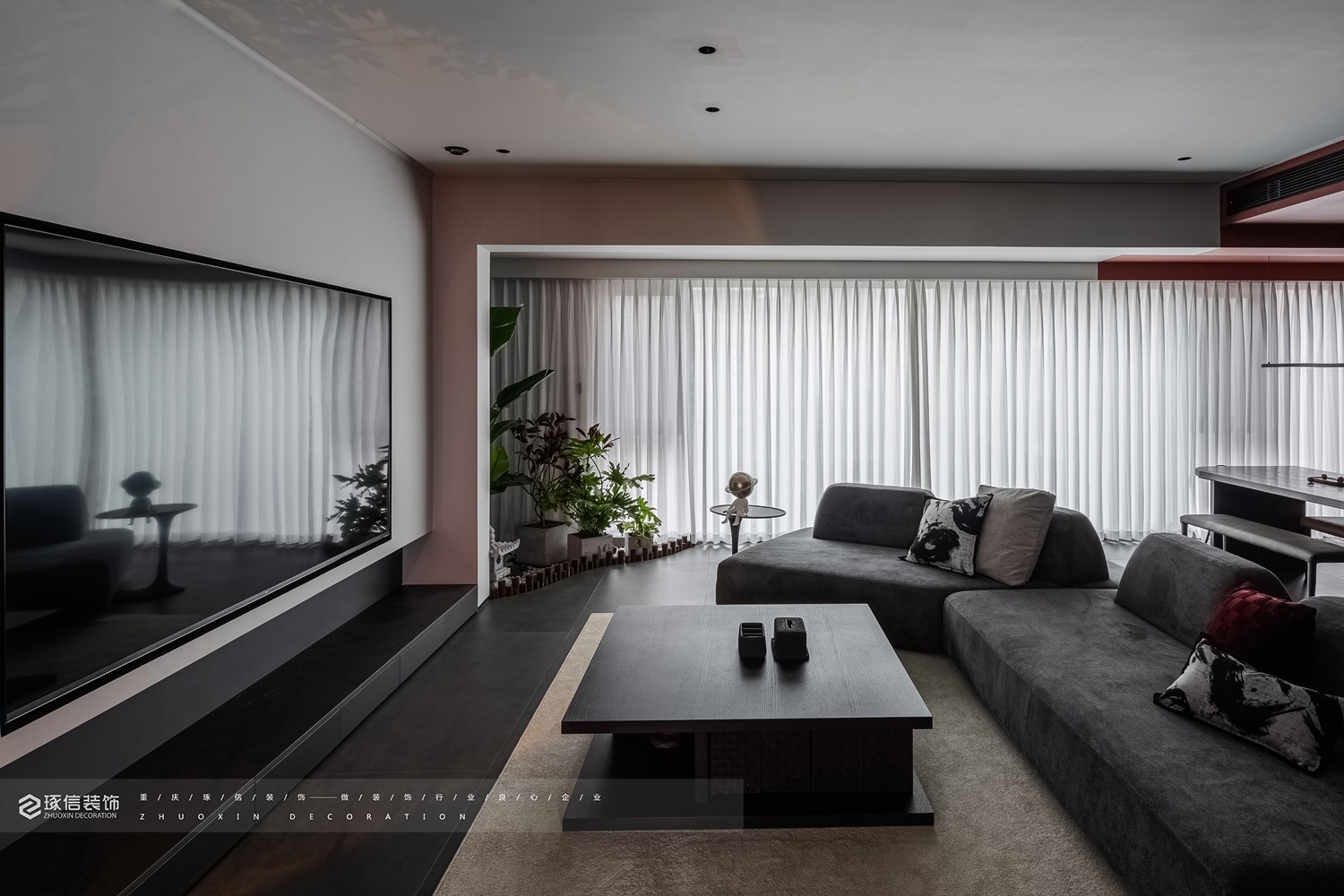 120 平现代风,黑红 cp 档丨琢信装饰-7