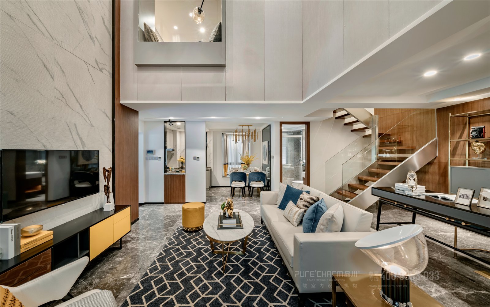 118㎡融汇·现代复式样板房  品川设计-品悦公装-3