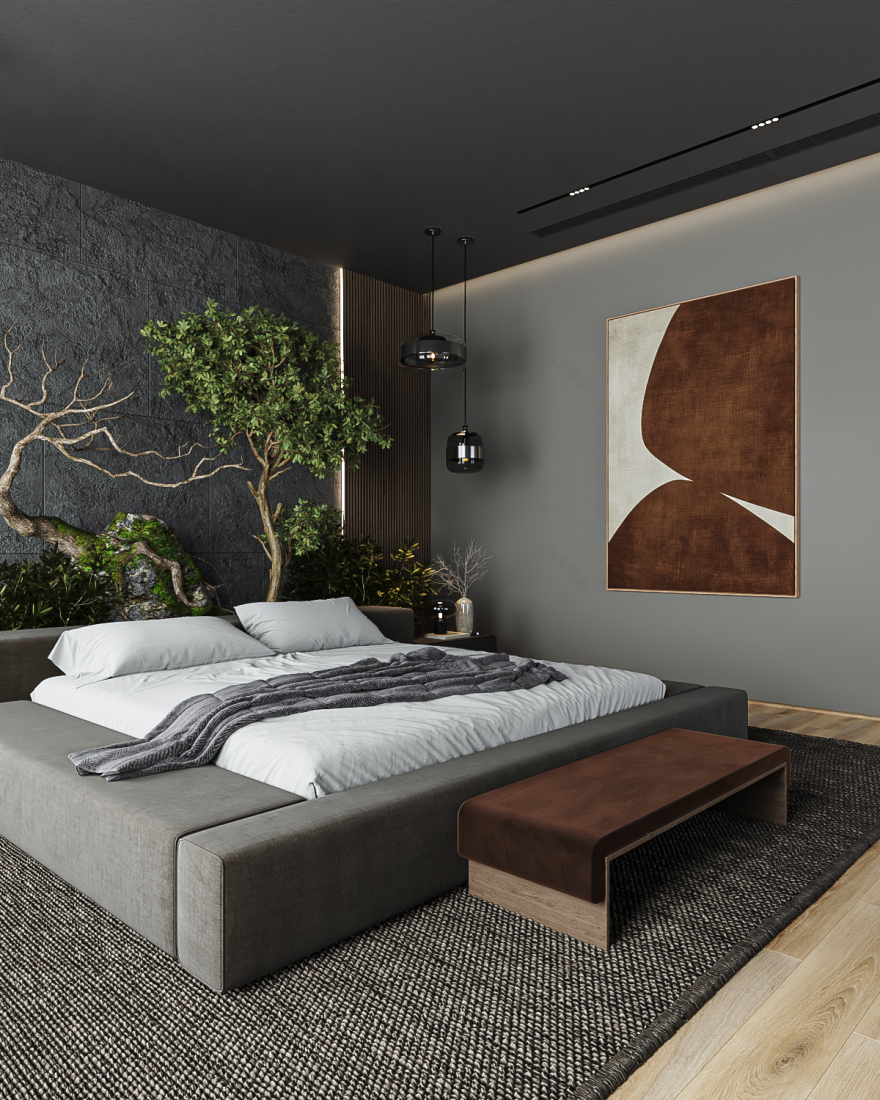 柔和简约风奢华卧室-16