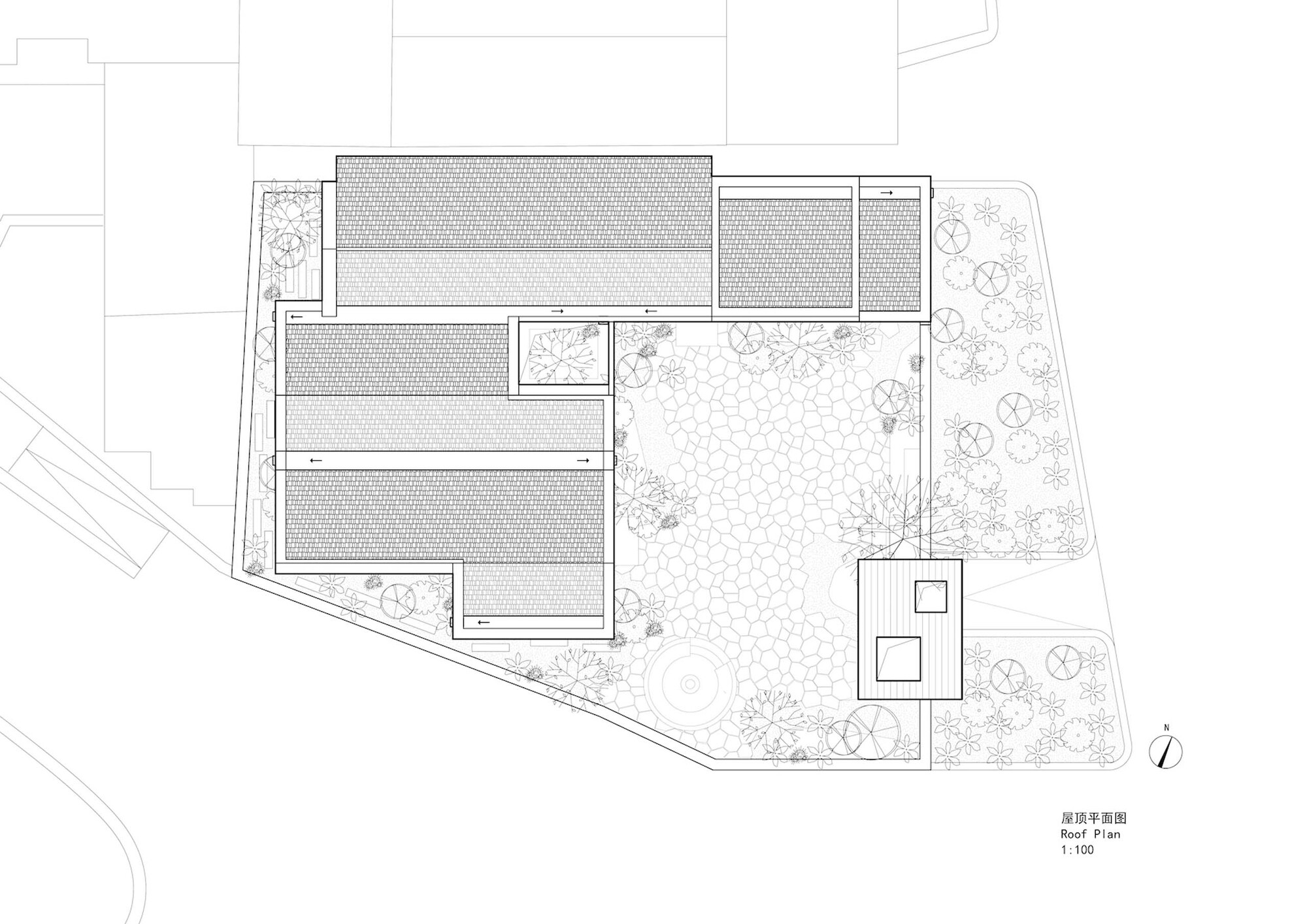 折叠式屋顶庭院住宅丨中国北京丨MAT Office-56