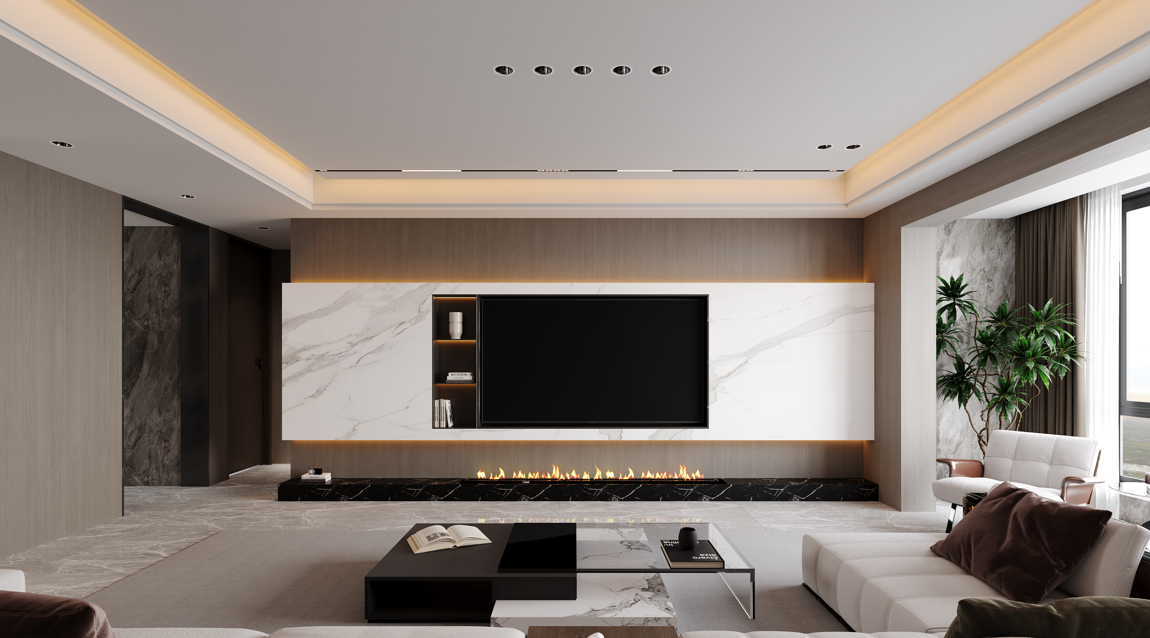 意式轻奢风平层家装-1