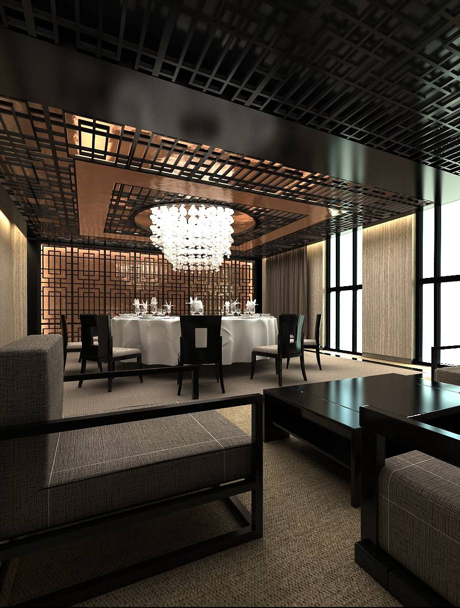 新中式风格奢华酒店餐厅 会所包房 包厢 包间 高清效果-2-15