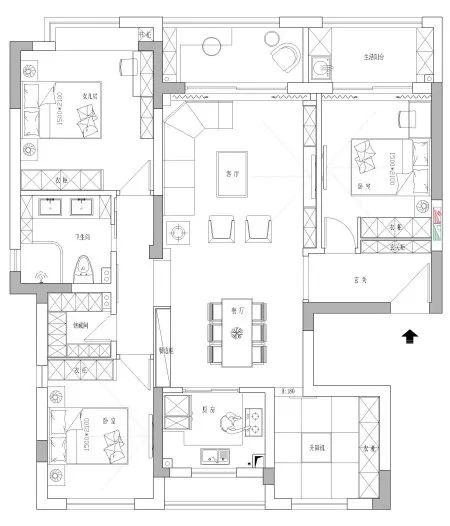 月光森林 | 130㎡现代简约，无主灯设计，3D 背景墙-19