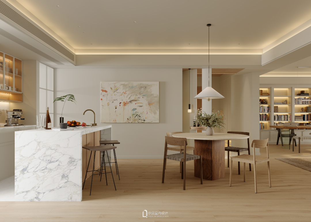 示觉设计|219㎡水清木华，一家四口的成长型家庭空间-28