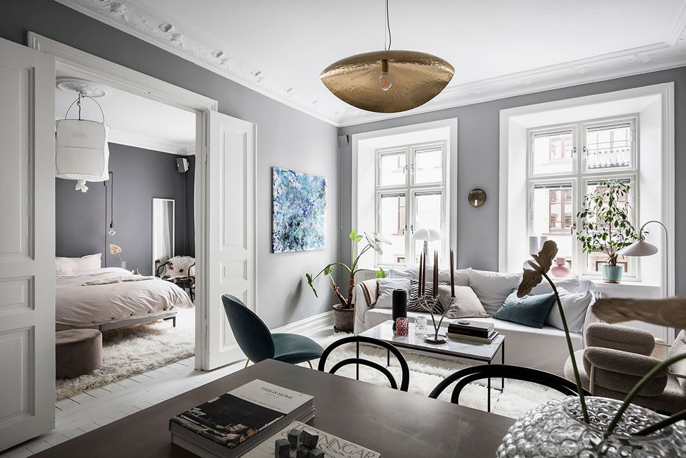 北欧风格清新公寓,色彩碰撞的宁静空间-9