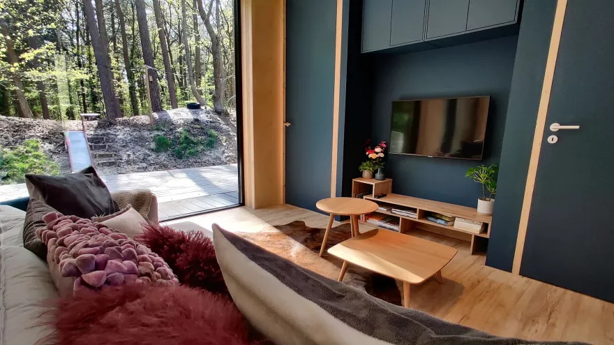 荷兰森林中的黑木 Hygge 小屋 | 舒适与自然完美融合-5