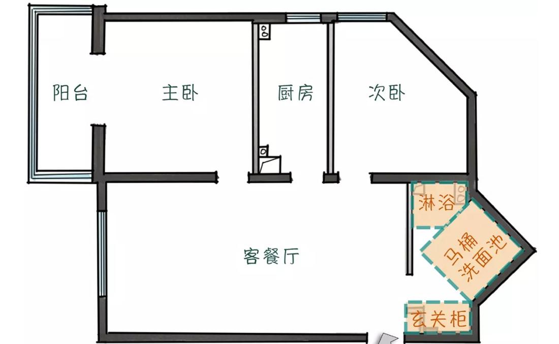 全能格局,珊瑚橘色点缀的玖雅平层设计-64
