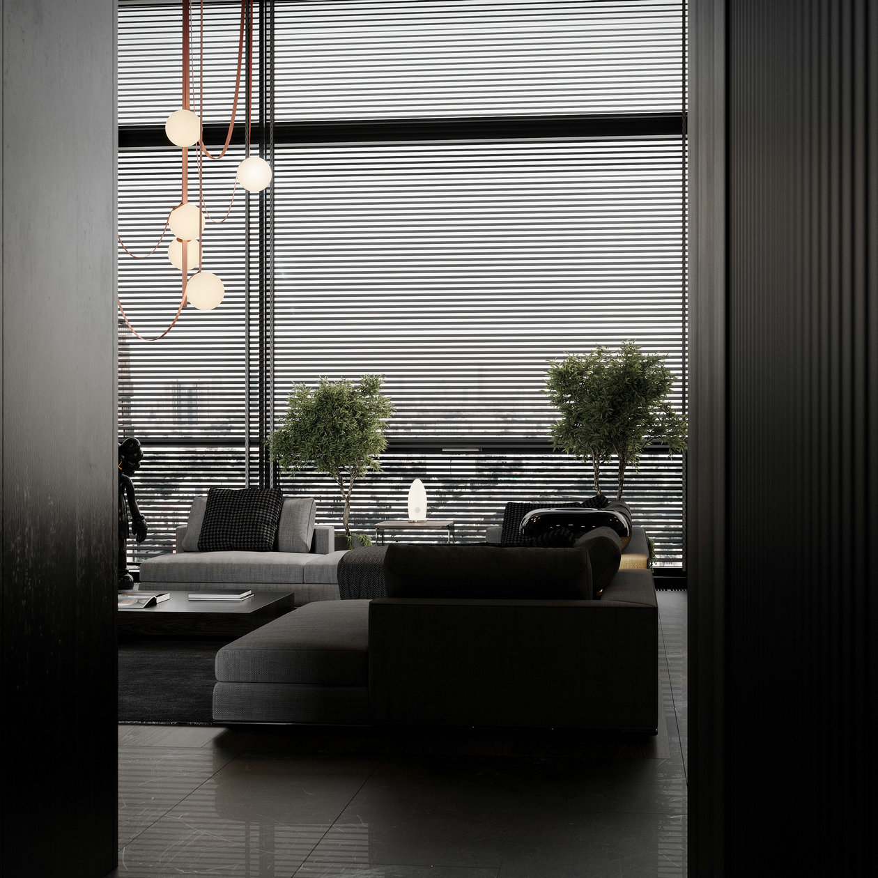 213㎡黑色系别墅设计-1