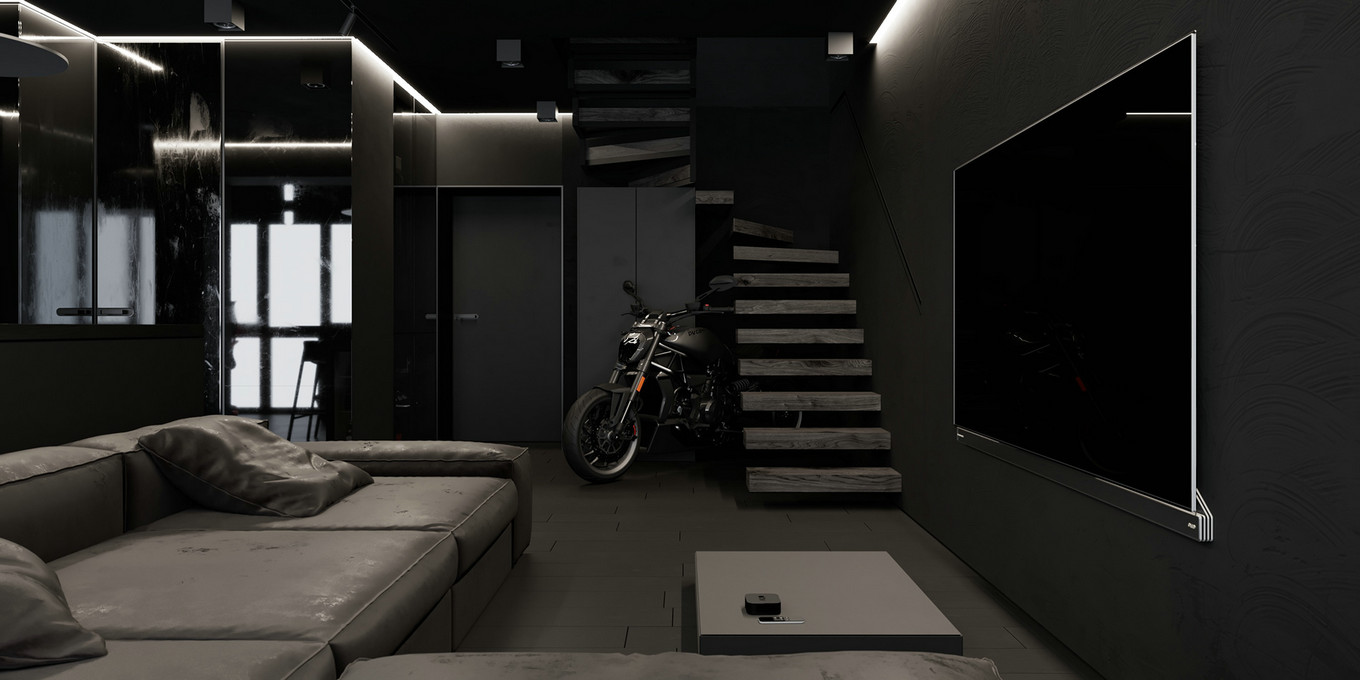 高级黑+工业风,帅气而个性的生活居所-0