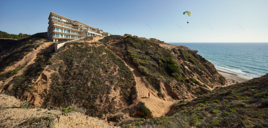 Perforated canopies shade terraces of cliff-top apartments near Tel Aviv-2