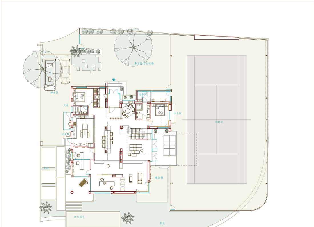 活力四溢的现代网球主题家庭设计-7