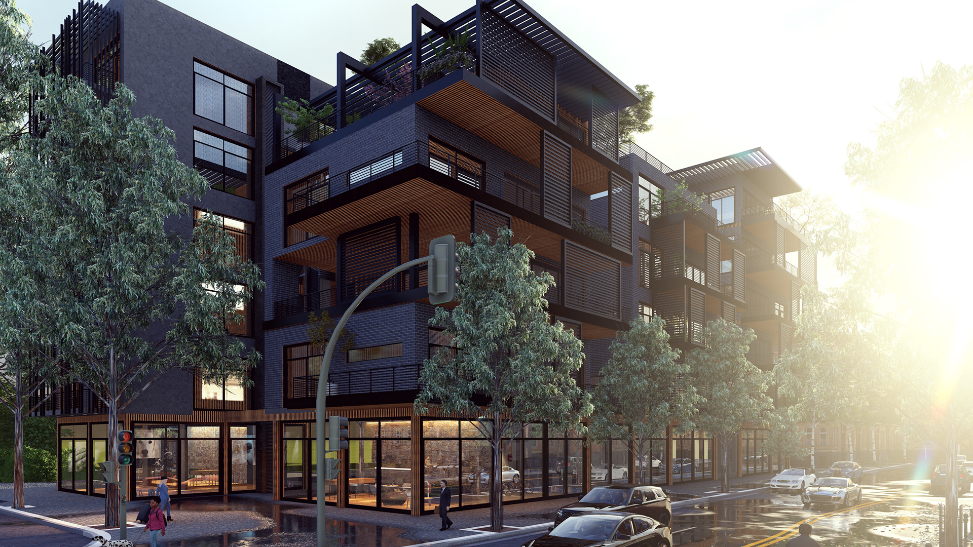 公寓楼·可视化（效果图）

注：VISUALIZATION常见在建筑领域表示把建筑设计以可视化形式呈现出的效果图，如果此语境并非建筑领域，可以根据实际情况参考修改只按常规建筑领域的理解给出此翻译，以确保唯一性 丨景观建筑师Adrianna Rutkowska-3