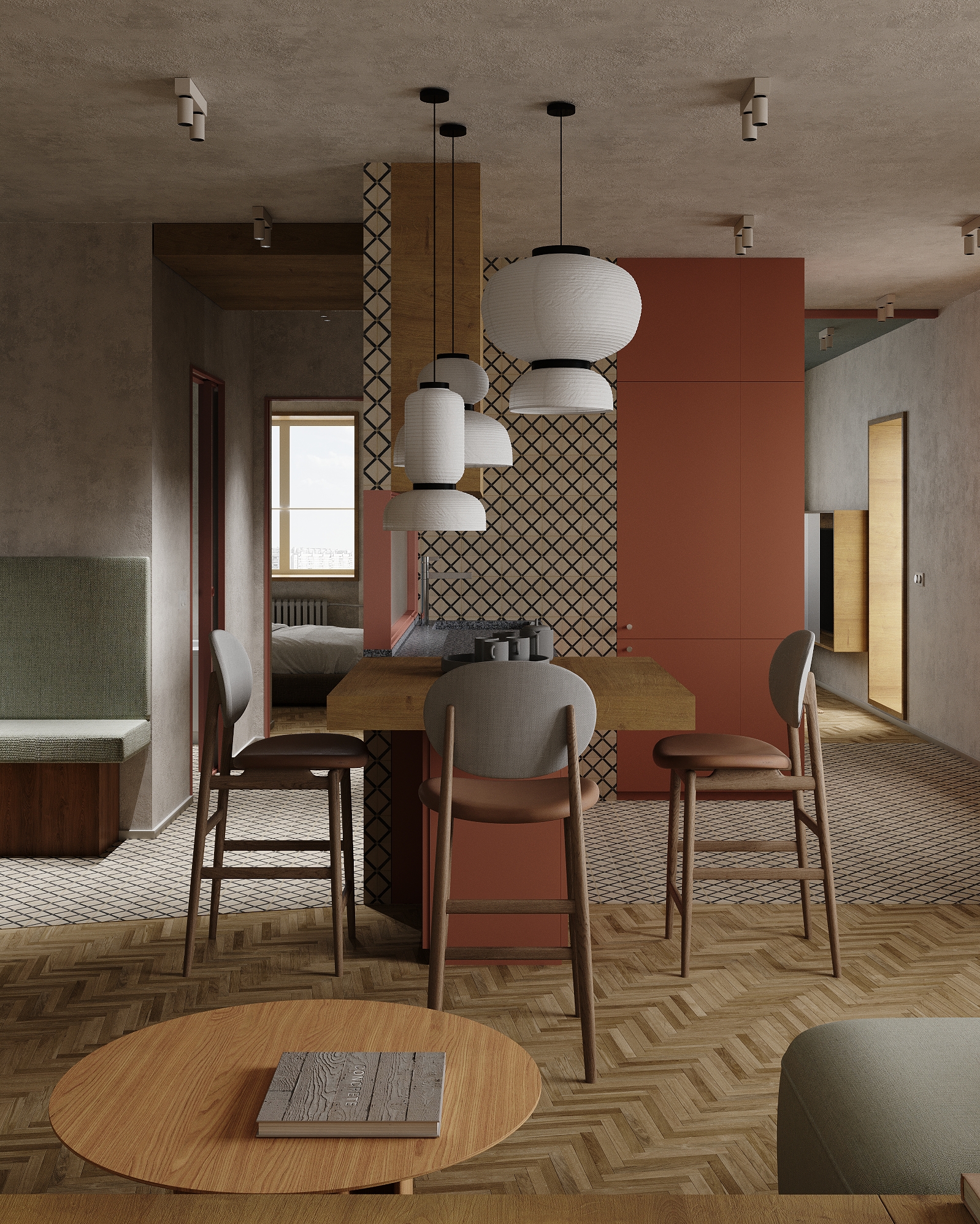 JAPANDI 风格城市公寓室内设计-21