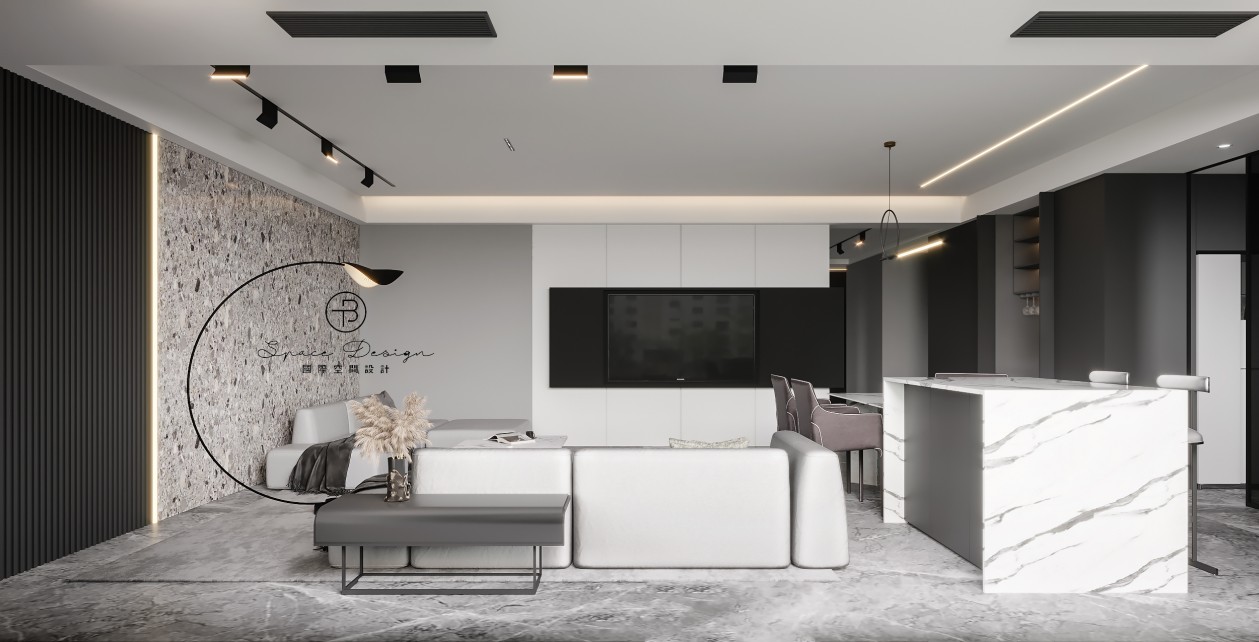 现代简约黑白灰 · 178㎡通州公寓设计丨中国通州丨T·B 国际空间设计-10