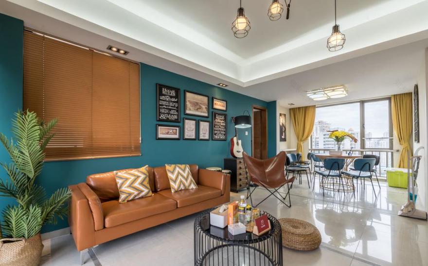 海口禧福新城三房两厅民宿设计案例-2