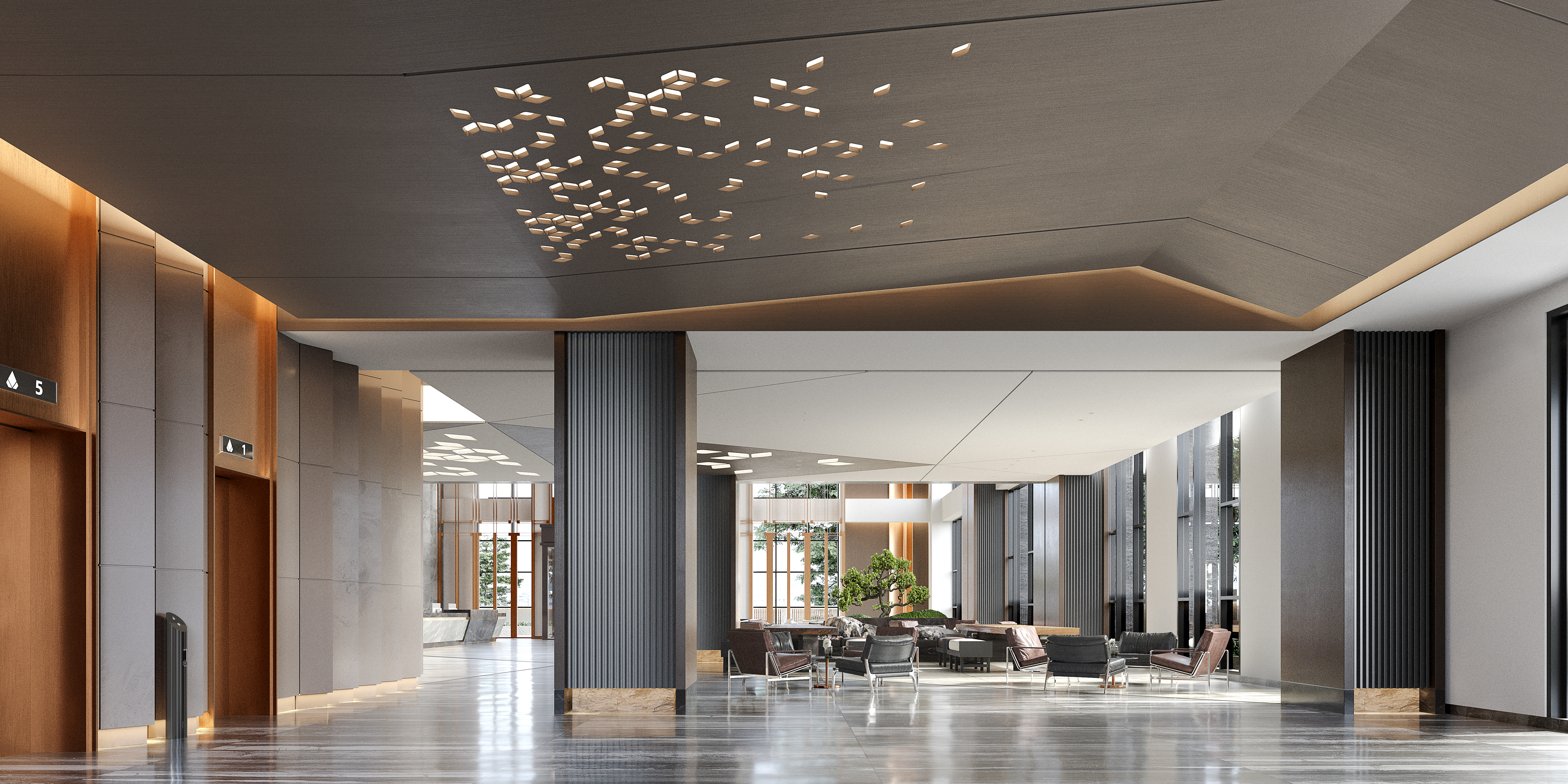 酒店空间大堂部分设计丨中国南通丨@ UNOR . 由內空間設計-5