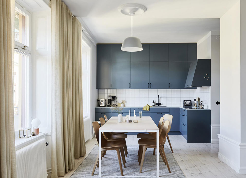 斯德哥尔摩黄色蓝色调公寓-5