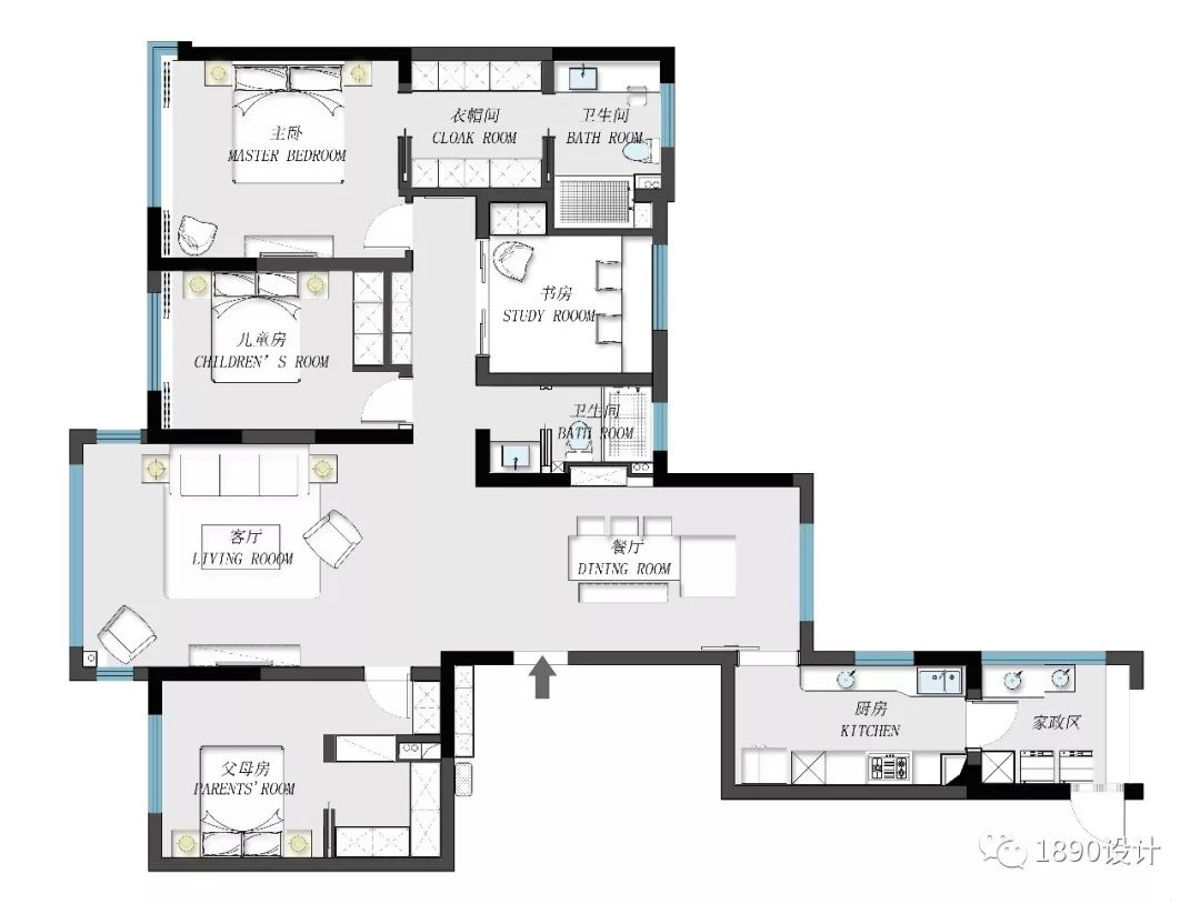 万科森林公园 242㎡通厅设计，折纸概念让空间更立体-41