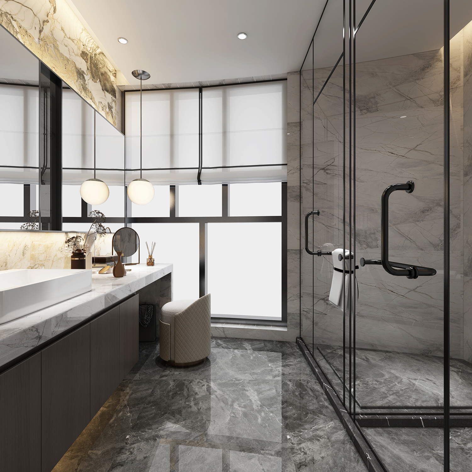 160平方现代轻奢风格空间设计-10