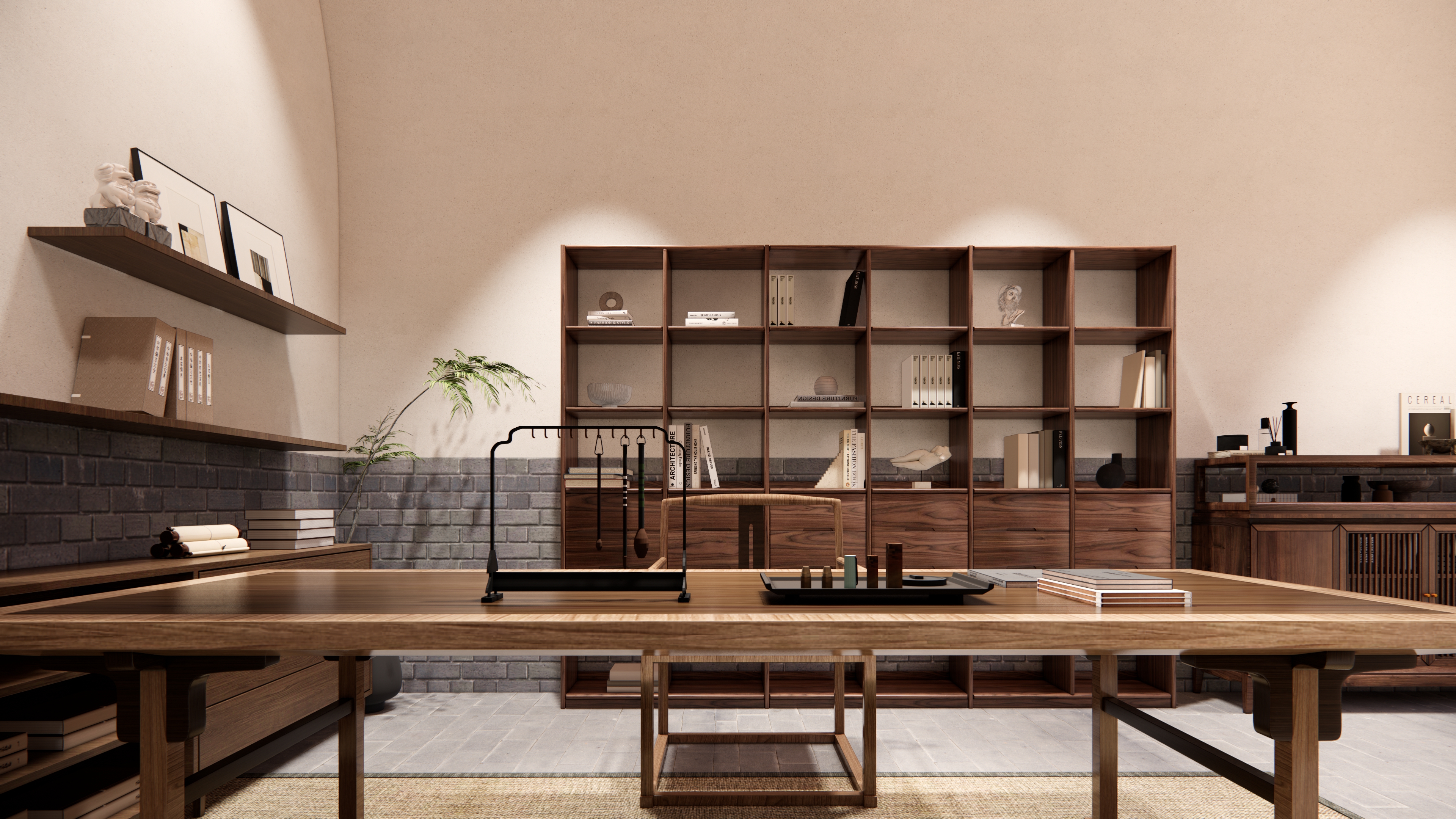 窑洞美学空间设计——书房场景-11