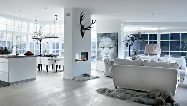 丹麦黑木屋里的自然圣诞-3