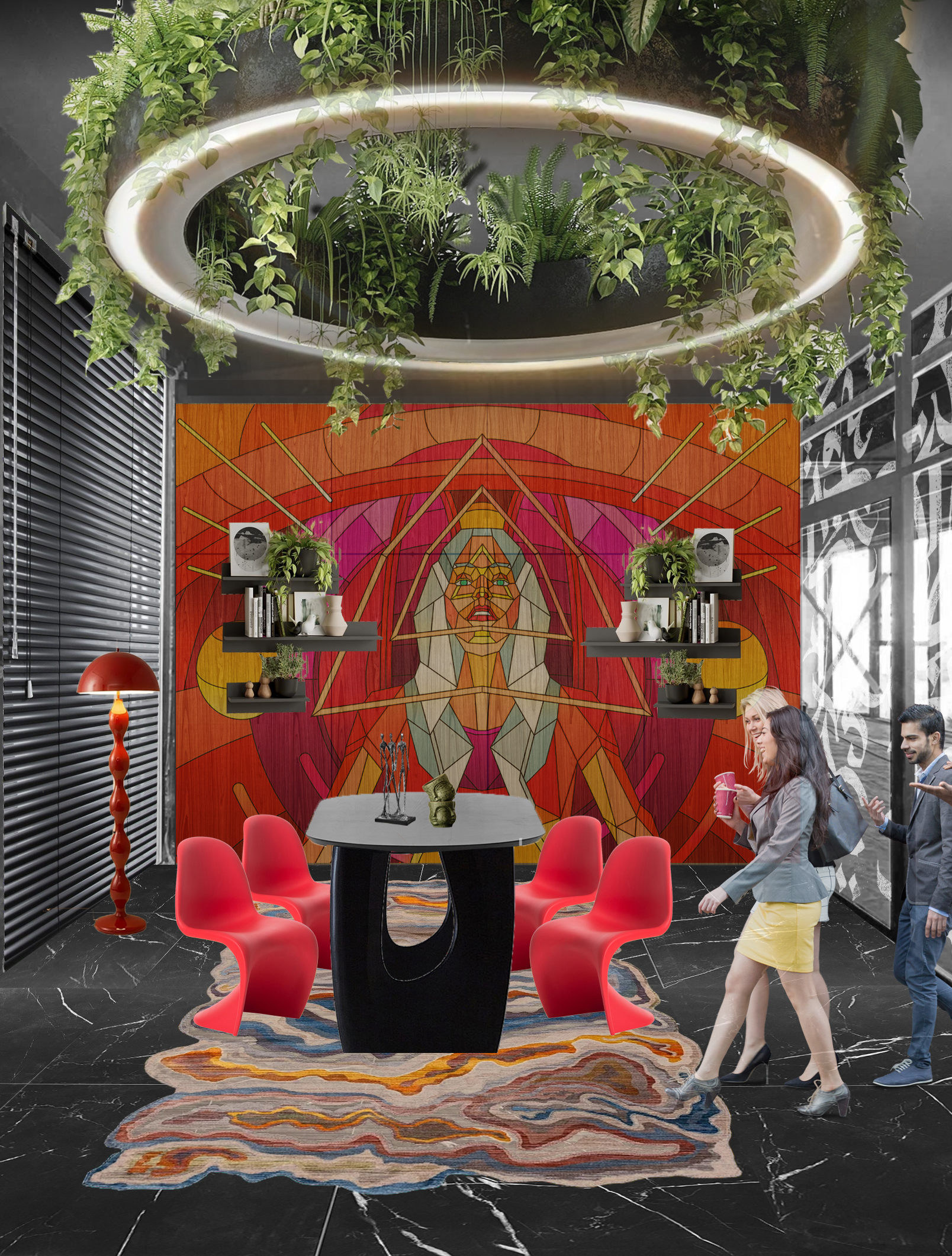 Коллажи яркого офисного пространства-2