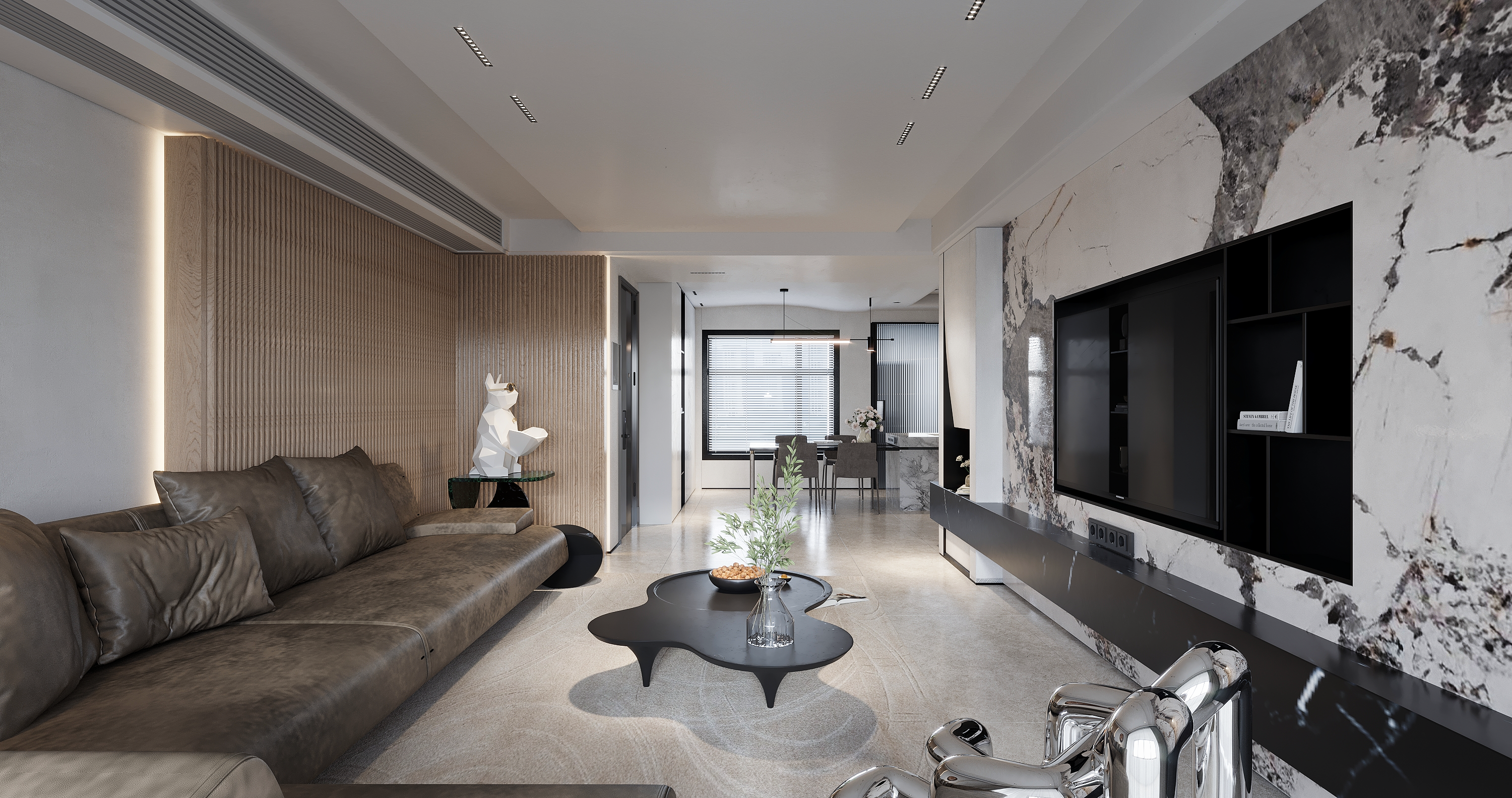 客餐厅现代黑白灰 //卧室-8